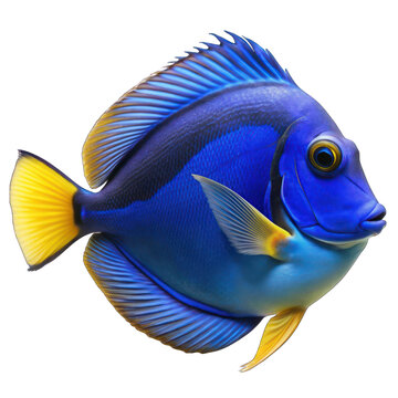 recommend clip art: Blue tang fish isolated on transparent background