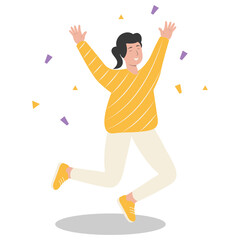Flat Illustration of Happy People Dancing. Isolated Vector in Cartoon Design Concept.