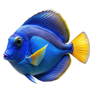 recommend clip art: Blue tang fish isolated on transparent background