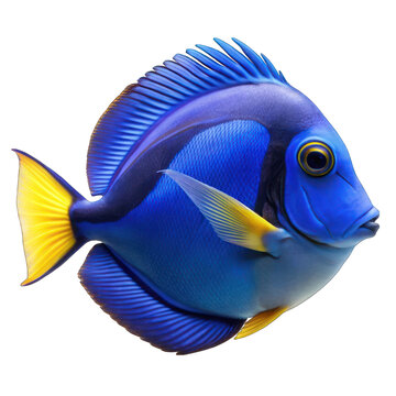recommend clip art: Blue tang fish isolated on transparent background