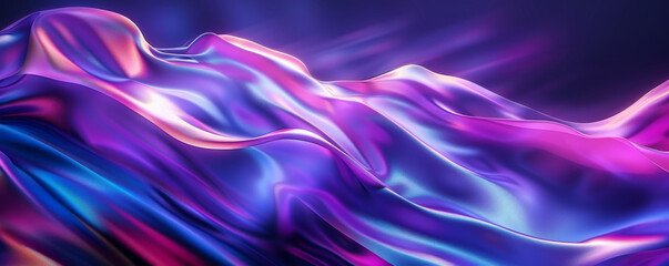 Fototapeta premium Abstract wave of multicolored silk fabric with