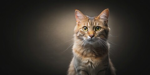 Obraz premium Minimalist cat portrait illuminated with Victorian era studio lighting, cat, minimalist, portrait, Victorian era, studio lighting
