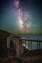 Milky Way galaxy over Bixby Bridge in Big Sur, California