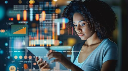 A marketer planning an influencer outreach program on a tablet