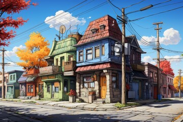 Charming Cityscape: A Vibrant Street Scene