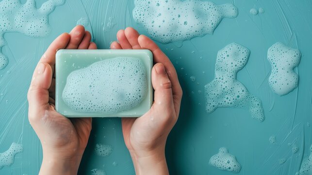 Germs on bathroom soap bars, germs, bathroom, depicting common contamination issues