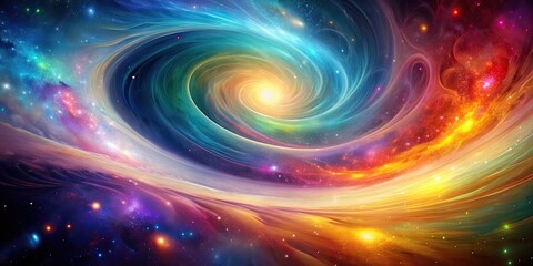 Obraz premium Abstract background resembling a galaxy with colorful swirling patterns, space, stars, nebula, color, vibrant, celestial