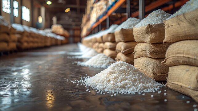 Nitrogen fertilizers in bags