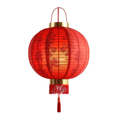 Vibrant Red Chinese Lantern with Floral Design