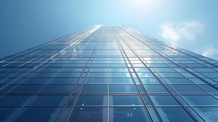 Fototapeta premium Glass Facade of a Modern Skyscraper Illustration