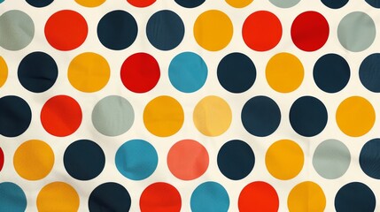 Retro Polka Dot Print : A cheerful, retro polka dot pattern with bold, contrasting colors