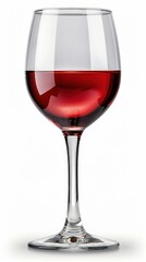 Elegant wine glass filled with rich red wine, perfect for romantic dinners, celebrations, or intimate gatherings.