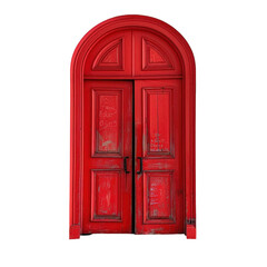 Obraz premium Vintage red wood door transparent background 