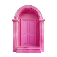 Vintage pink wood door transparent background