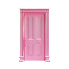 Vintage pink wood door transparent background