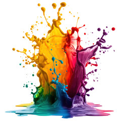 Vibrant Paint Splash in Multicolored Explosion