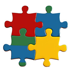 Obraz premium Colorful Puzzle Pieces on a White Background