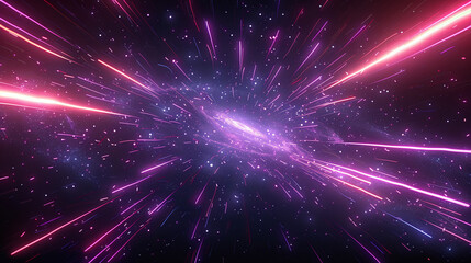 Naklejka premium Space Speed: Dark Space with Purple, Cyan, and Pink Details