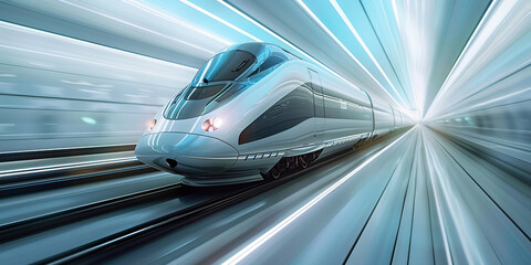 Obraz premium Future Transportation Mode - Urban High Speed Rail Rapid Trains 