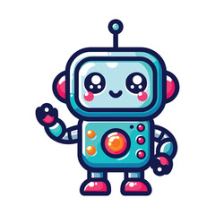 Cute cartoon robot logo