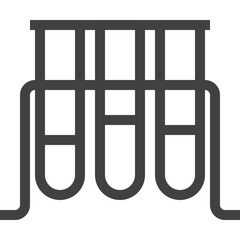 Chemical glassware and lab analysis on white background