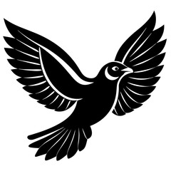 Flying birds silhouettes on white background.