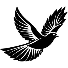 Flying birds silhouettes on white background.