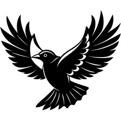 Flying birds silhouettes on white background.