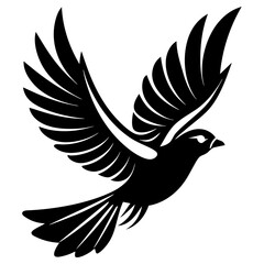 Flying birds silhouettes on white background.