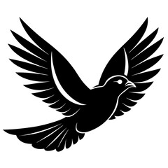 Flying birds silhouettes on white background.