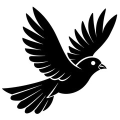 Flying birds silhouettes on white background.
