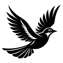 Flying birds silhouettes on white background.