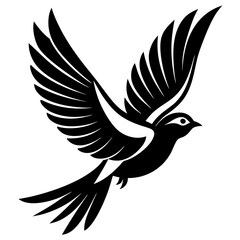 Flying birds silhouettes on white background.