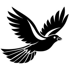 Fototapeta premium Flying birds silhouettes on white background.