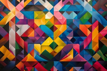 Fototapeta premium Abstract Geometric Artwork in Vibrant Colors