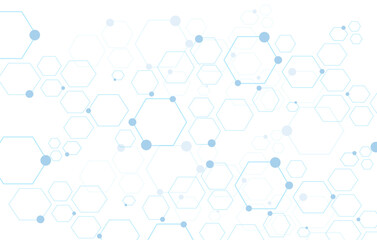 Blue on white abstract particles connection background. geometric technology banner design