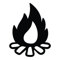 Beautiful silhouette camping logo icon