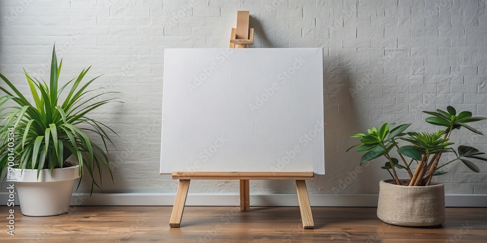 Sticker Blank white canvas ready for painting, art, blank canvas, creativity, painting, design, artistic, background, texture