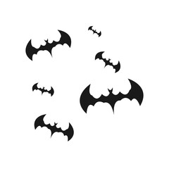 Halloween Bat Flock Silhouette
