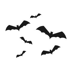 Halloween Bat Flock Silhouette
