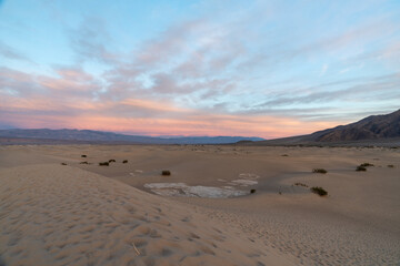 sand dunes at sunset