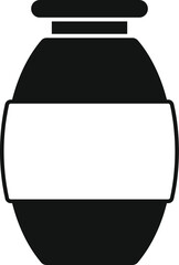 Black clay pot with a blank label, ideal for showcasing your brand or design