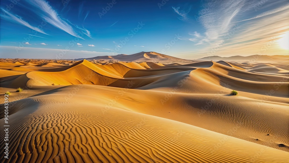 Wall mural Abstract landscape of desert dunes in Liwa desert, Abu Dhabi on a sunny day , Desert, dunes, landscape, Liwa, Abu Dhabi, UAE