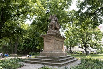 Obraz premium Monument to St Wenceslasis in Visegrad Garden in the Visegrad district in Prague in the Czech Republic