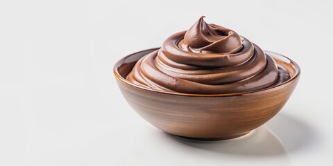 Chocolate or cocoa cream in bowl on isolated background, chocolate, cocoa, cream, dessert, sweet, treat, food, indulgence
