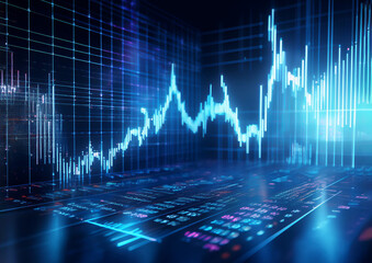 青の金融イメージ背景