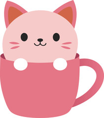 Coffie Cup Cartoon Flat Design Illustration. Vector isolated flat illustration food for poster, menus, brochure, web and icon.