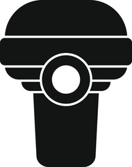 Black silhouette of a knee support for protecting injured leg joints, providing stability and compression