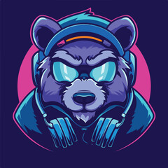 A animal mascot gaming logo 