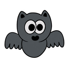 doodle halloween bat icon.